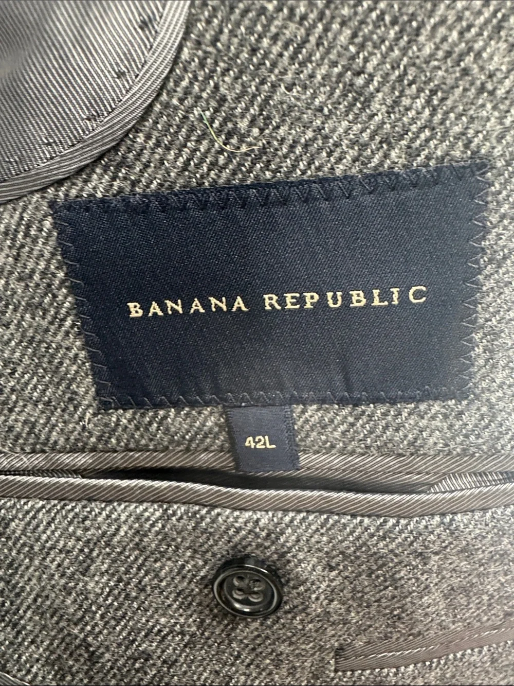 Banana Republic Men's Gray Sport Coat Blazer Tailored Wool-Blend 42L office